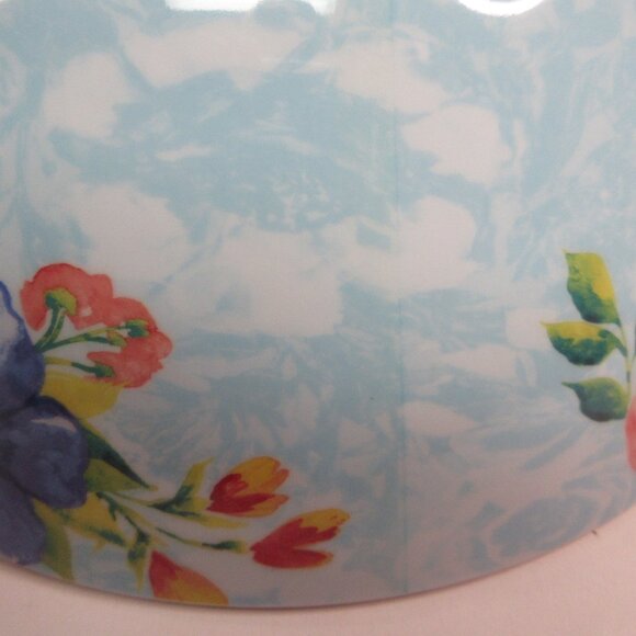 Pioneer Woman Salad Serving Bowl Delaney Floral Red Check Melamine 10"dia 2.5Qt - Picture 9 of 9